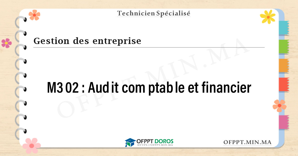 Sommaire détaillé du cours Audit comptable et financier M302 OFPPT - Structure du module
