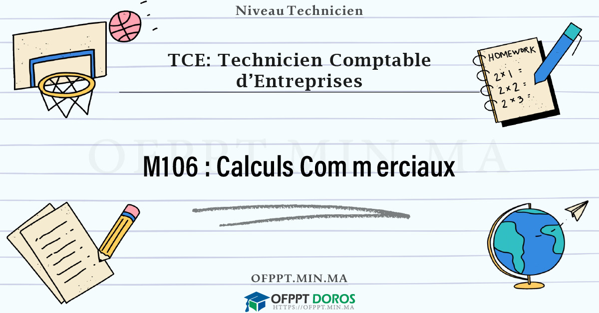 Sommaire détaillé du cours Calculs Commerciaux M106 OFPPT - Structure du module