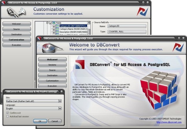 DMSoft DBConvert / DBSync for Access and PostgreSQL 4.4.1 / 4.2.5 Multilingual