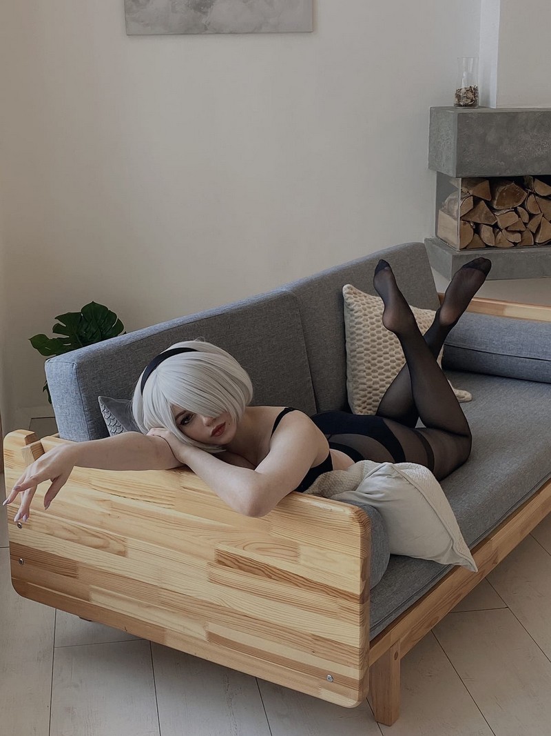 Alina Becker 2B 黑色内衣短发 Cosplay 尼尔机械纪元写真【42P-98.9M】插图5