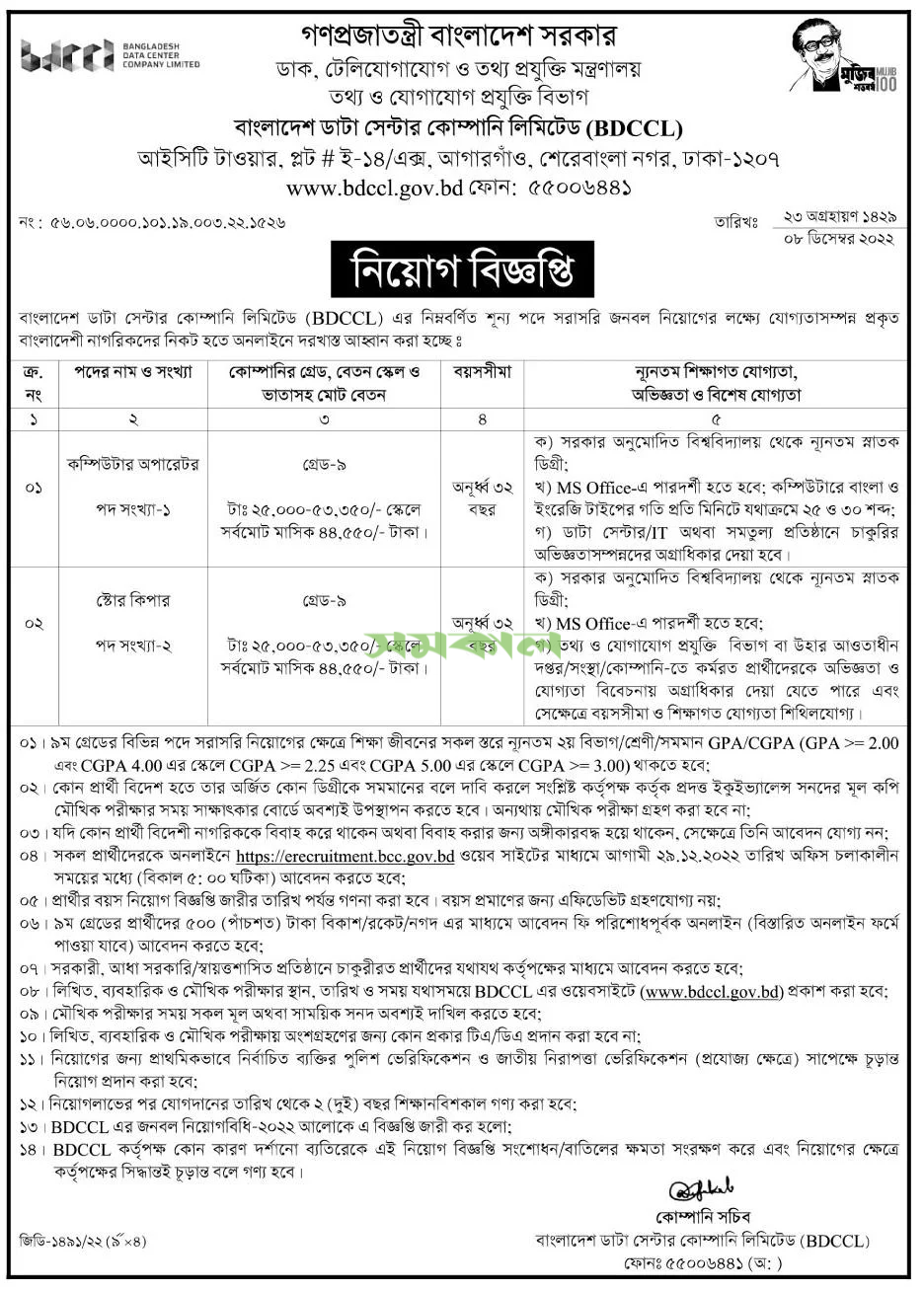 ICT Division Bangladesh Job Circular 3 bdccl ict ministry job circular