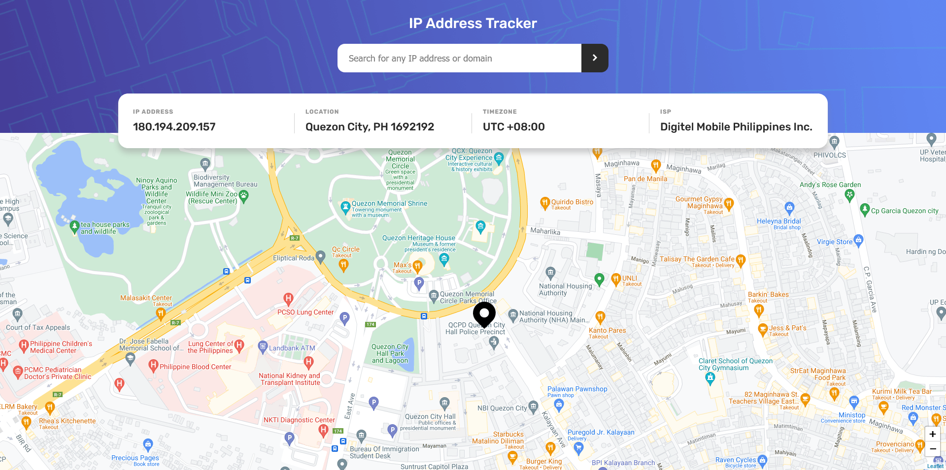 Screenshot 2021 08 31 at 02 06 27 Frontend Mentor IP Address Tracker ...