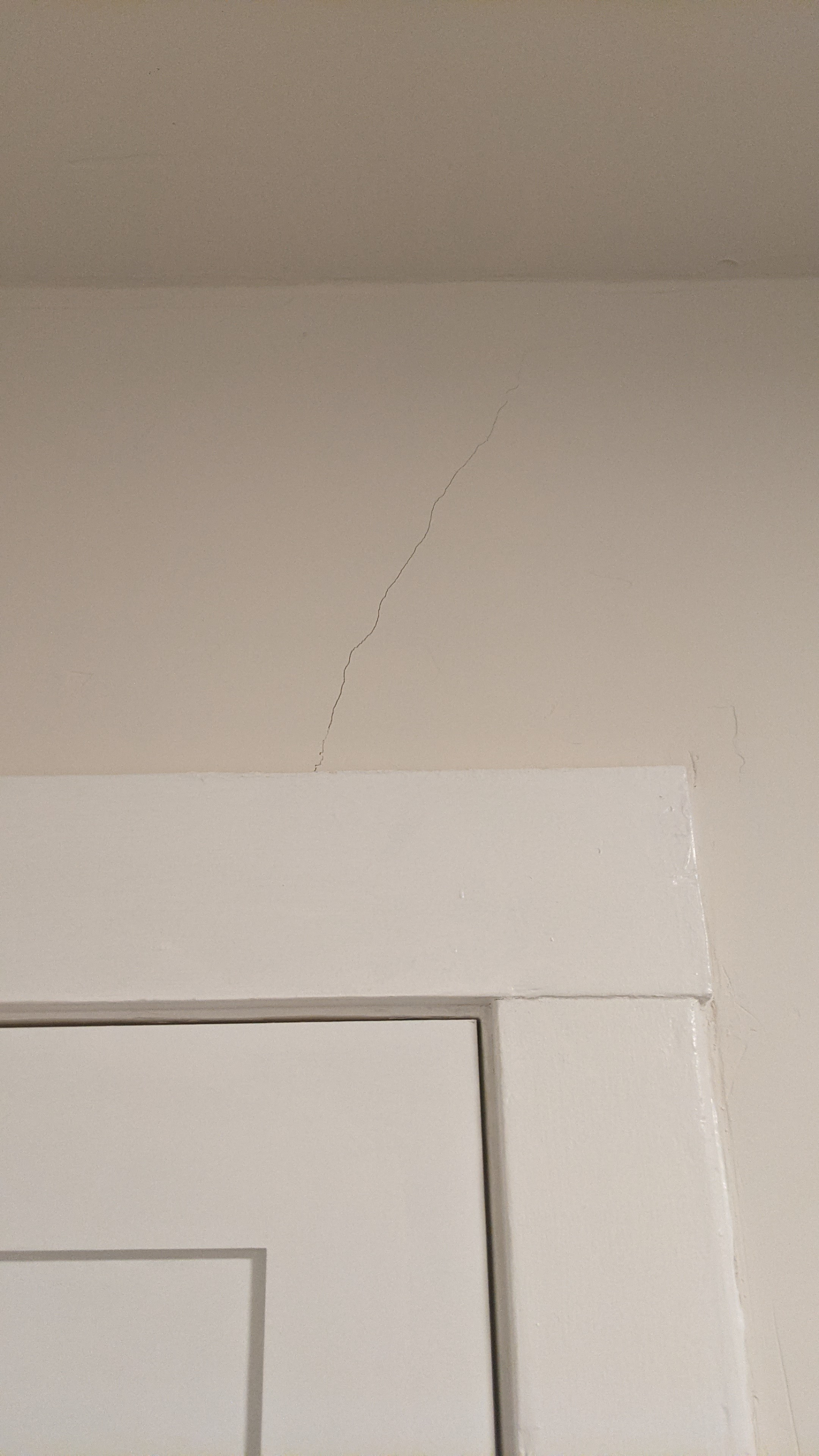 Hairline crack in wall above door, old house that was remodeled r/homeowners