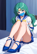 1girl_ sailor neptune, {sailor neptune_ official costume, high heel shoes, white s-153980351