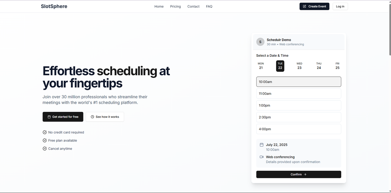 SlotSpher - Modern Scheduling Platform