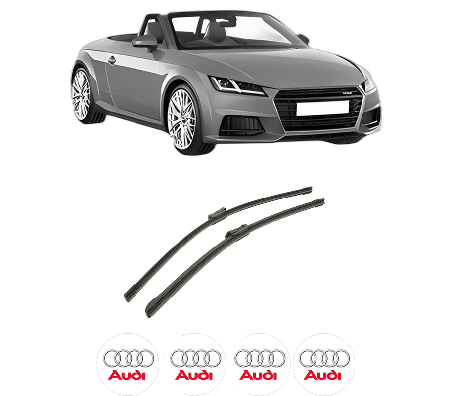 Set stergatoare auto AUDI TT Roadster (FV9, FVR) din 2014-2020, pentru parbriz auto, 2 bucati, Bosch Aerotwin, din cauciuc siliconat rezistent, 4 Stickere Auto AUDI