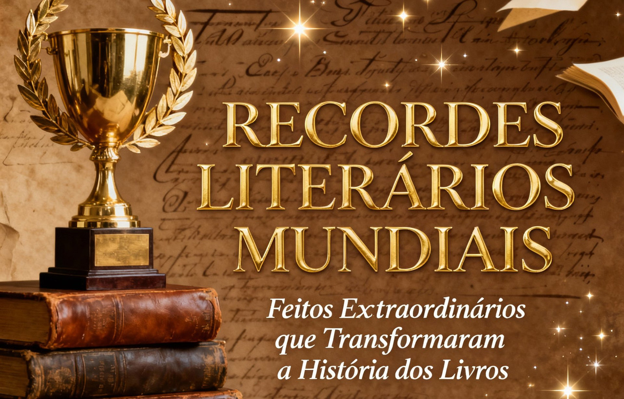 Capa do artigo Recordes Literários Mundiais: Feitos Extraordinários que Transformaram a História dos Livros - Literafan