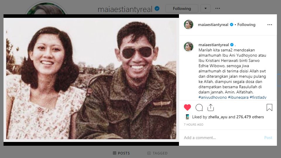 Tangkapan layar instagram Maia Estianty