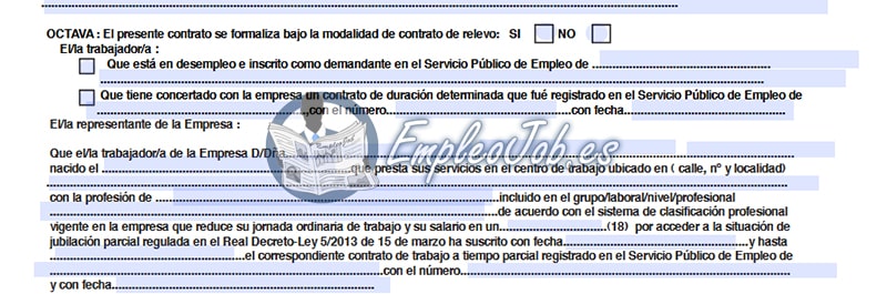 clausulas del contrato de relevo