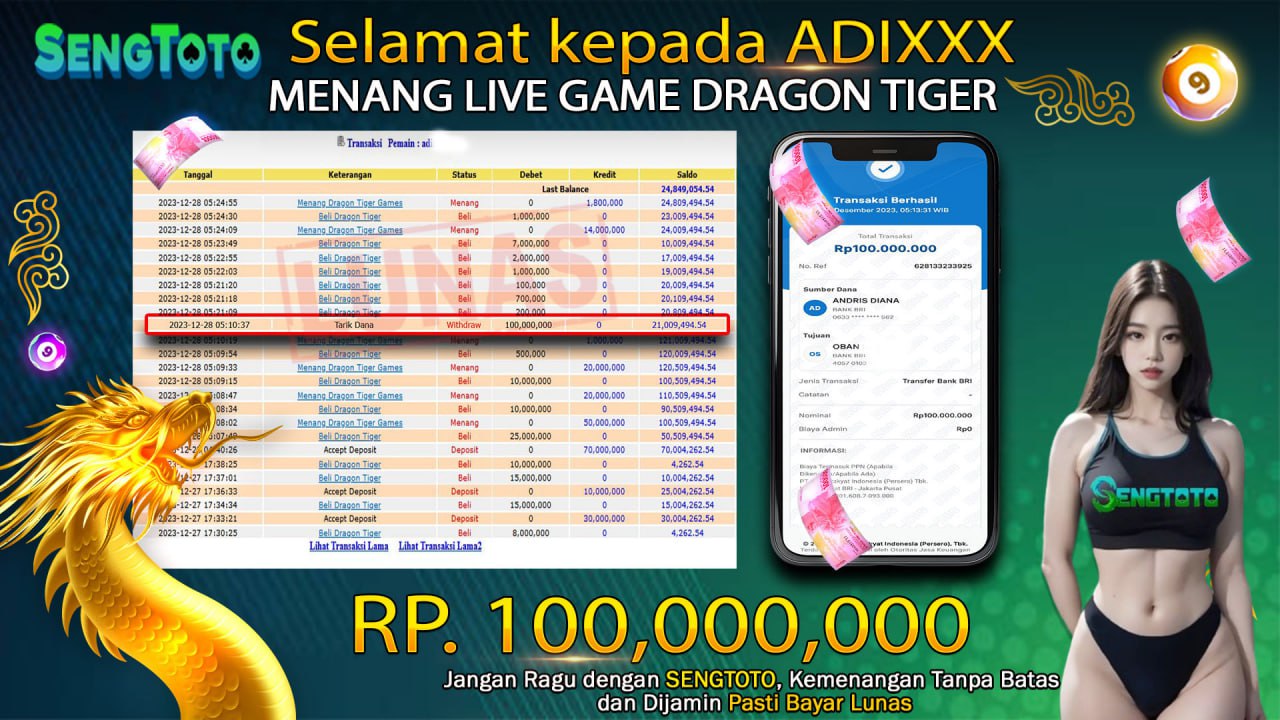 BUKTI PEMBAYARAN LIVE GAME DRAGON TIGER