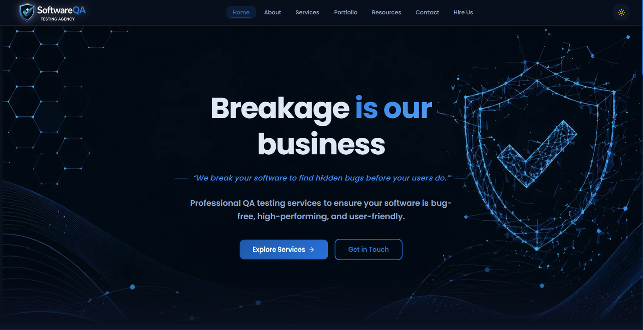 QA Testing Website project preview