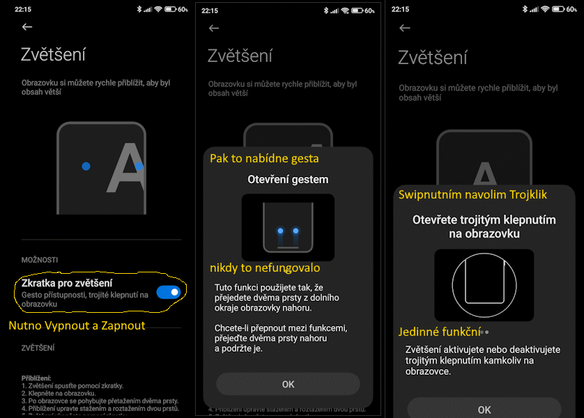 Trojklik - zvětšení