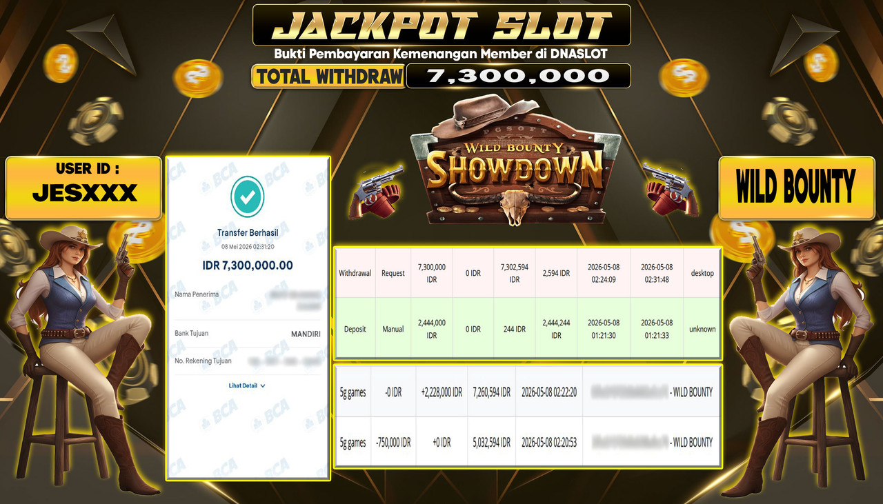 JACKPOT SLOT WILD BOUNTY 08 MAY 2026