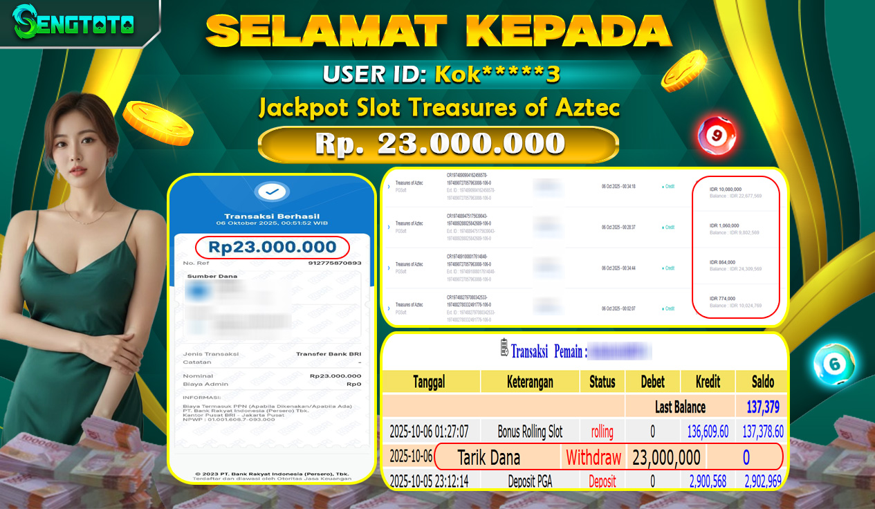 BUKTI PEMBAYARAN SLOT TREASURES OF AZTEC