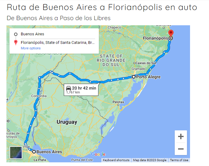De Buenos Aires a Florianópolis en auto - Brasil: agencias y touroperadores ✈️ Foro América del Sur