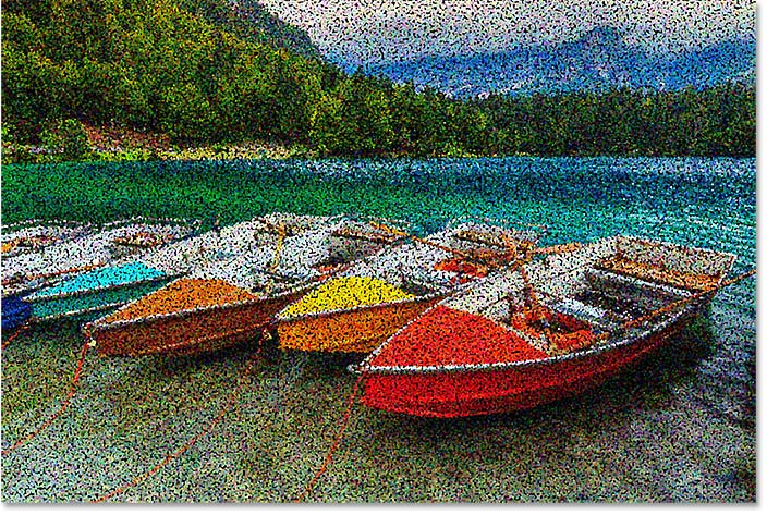 second-pointillize-filter-applied-photoshop