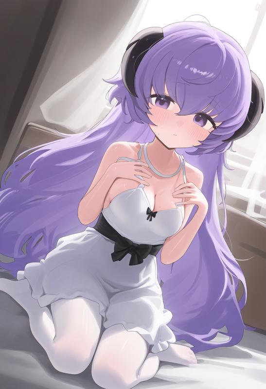 1girl, {{hanyuu}}, mikozin, NDGD, ohlia, {kobayashi ritz}, reoen, purple hair, p s-993106778