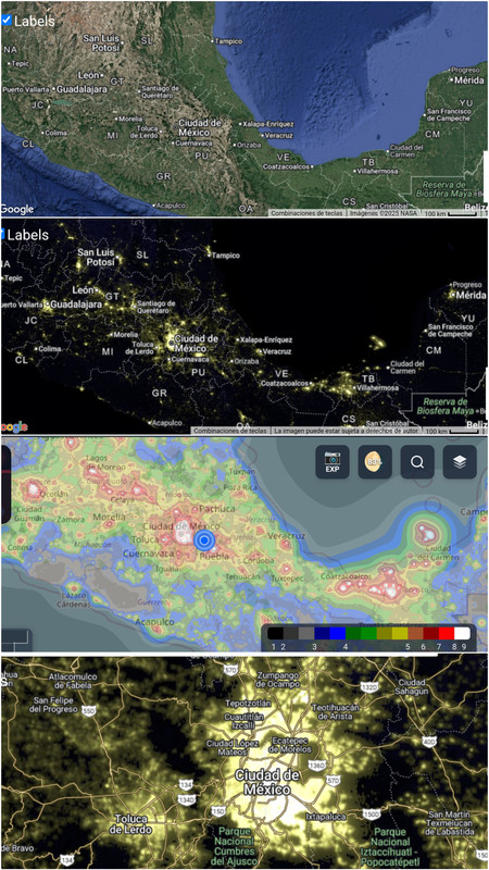 mapas de Contaminaci�n Lum�nica en M�xico