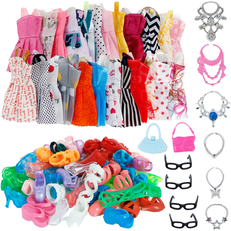 Barbie Doll, 83PCS Girls Playset Clothes Accessories, Barbie doll gift set, Barbie doll gift basket,doll and horse gift pack,doll and shoes gift set,barbie and ken doll gift set, prince and princess gift set