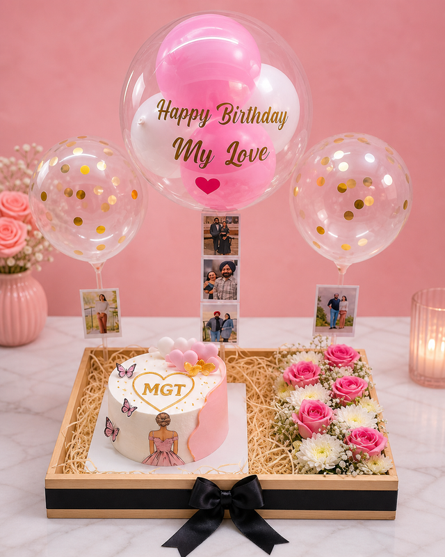 Romantice Birthday Cellebration On Marble  Image