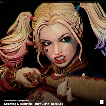 LevelUp Digital   Sculpting & Texturing Harley Quinn