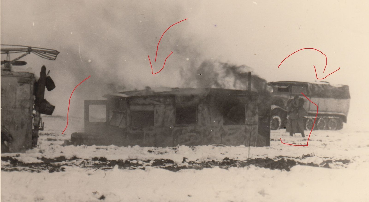 Foto Soldat Halbkette Küchenwagen in Camo Tarn R