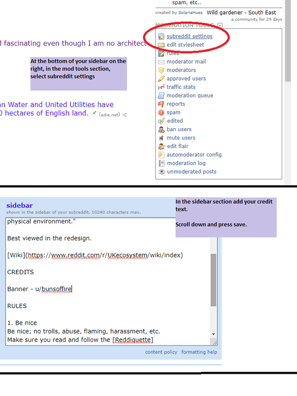 How to credit in old reddit sidebar Imgur