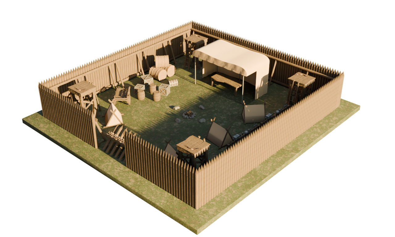 medieval camp on the border