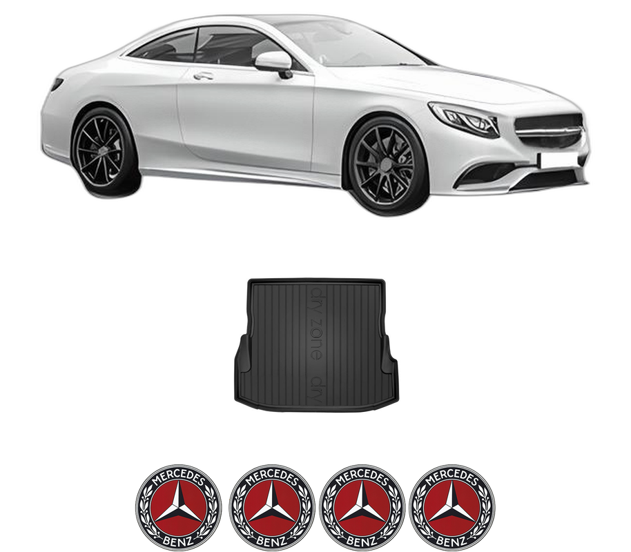 Tavita Portbagaj MERCEDES-BENZ S-CLASS Coupe (C217) din 2014-2020, Protectie Portbagaj Auto, 4x Stickere auto cu MERCEDES-BENZ