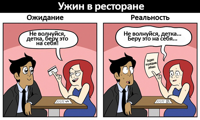 Ожидание vs реальность: вот как на самом деле выглядят взаимоотношения влюбленной пары!