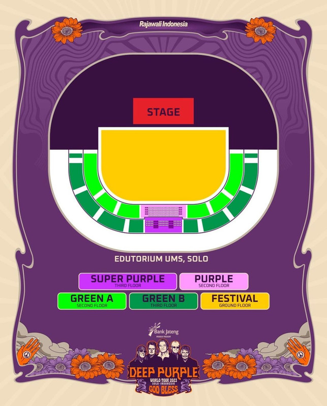 Denah kursi penonton untuk konser Deep Purple dan God Bless di Solo.
