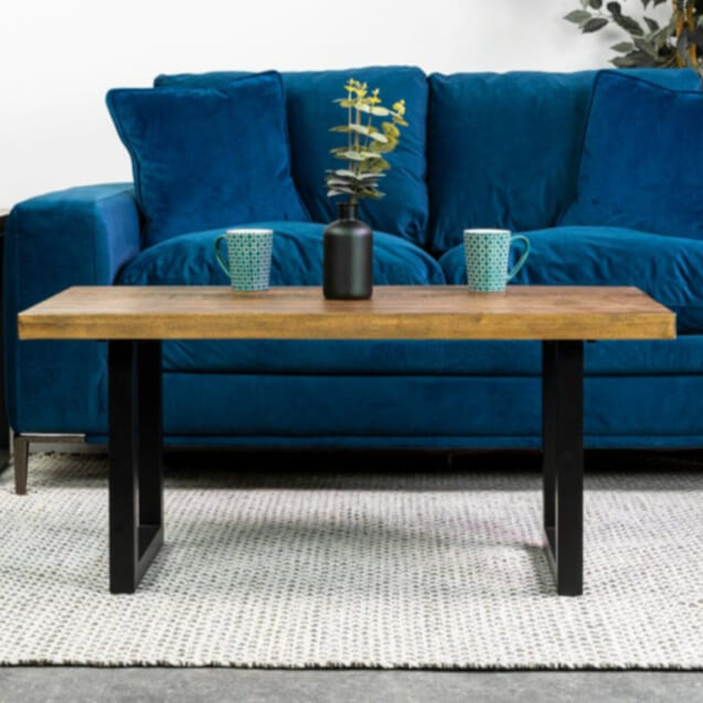 Rustic blue coffee sale table