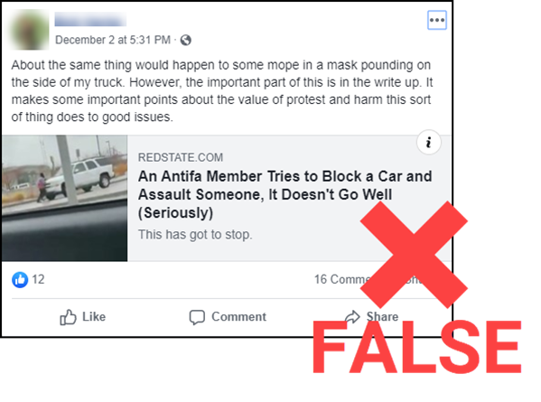 FAKE antifa facebook post