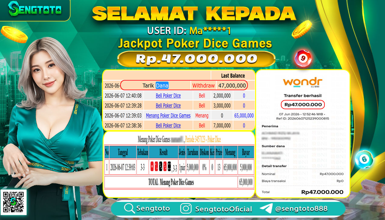 BUKTI PEMBAYARAN LIVEGAME POKER DICE