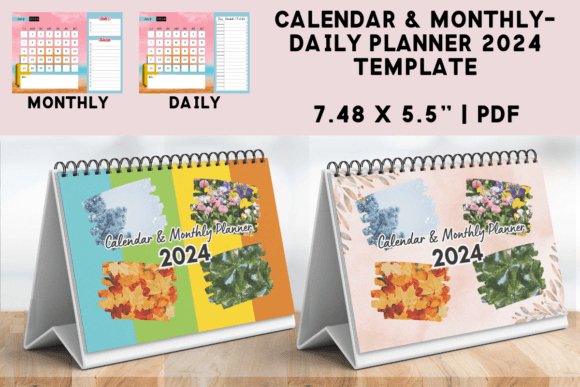 2024 Calendar & Monthly/Daily Planner Template