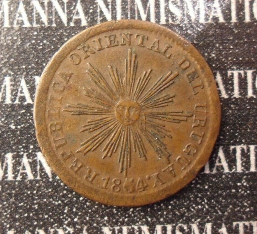 Uruguay •1854• 5 Centésimos S-l1600-0