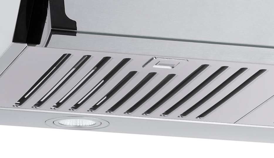 Extractor de Grasa Drija Slim Touch 76 Acero con diseño delgado y panel digital.
