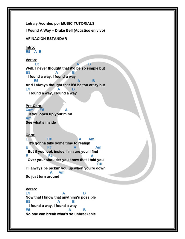 Cómo la toca? Drake Bell - I Found A Way (Drake y Josh) Tutorial Guitarra  ACORDES ⋆ Music Tutorials