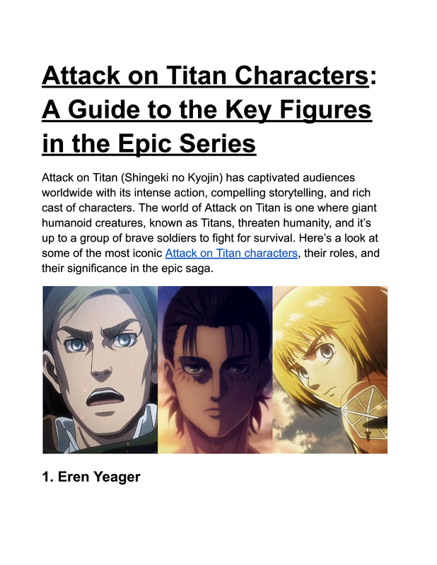 Attack on Titan Characters – All Main Characters Along With Rank & Power