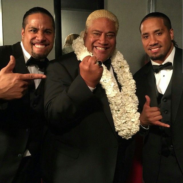 Jimmy and Jey with 6ft dad Rikishi