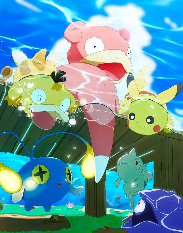 pikachu-psyduck-slowpoke-corsola-chincho