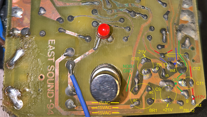 pcb bottom - psu - markup