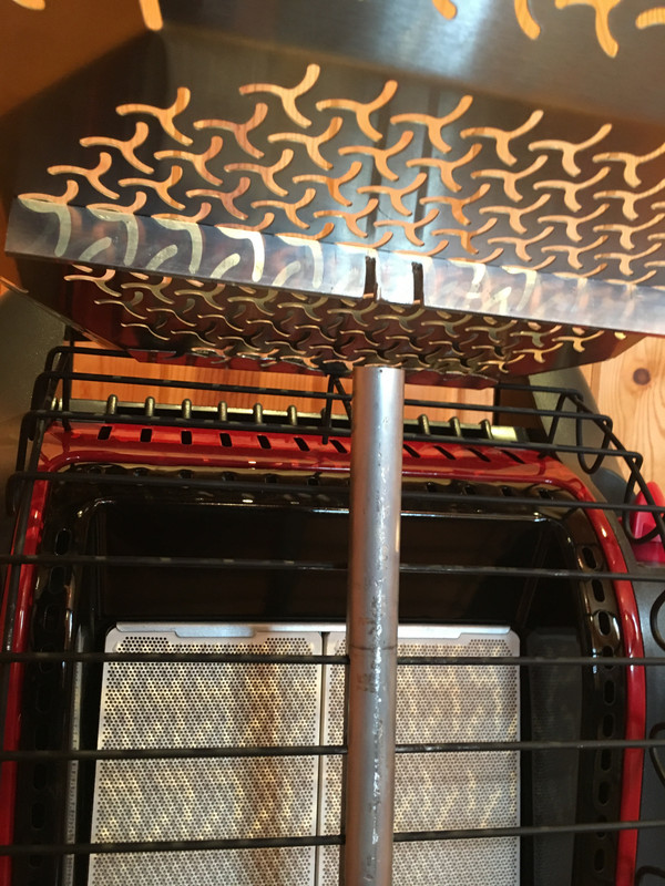 Grill Placed over Heater Grid and onto Slotted Tube