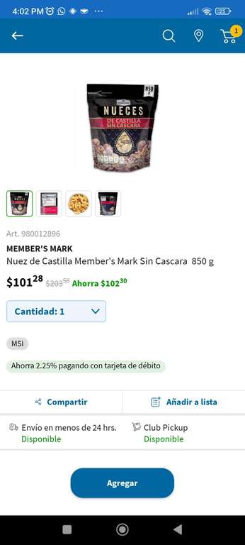 Sam's Club: Nuez de Castilla Member's Mark 
