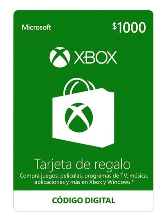 Walmart: Tarjeta de regalo xbox de $1000 en $899 
