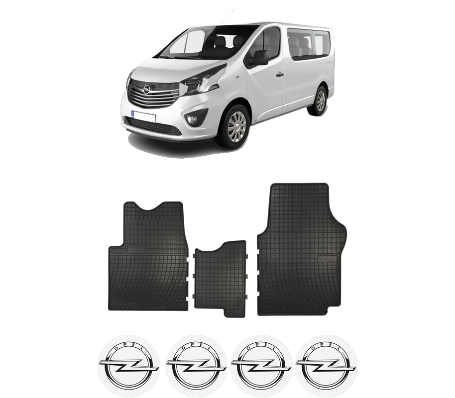 Set covorase presuri OPEL VIVARO B Bus (X82) din 2014-2019, auto, din cauciuc thermoplastic, 4 Stickere auto cu OPEL