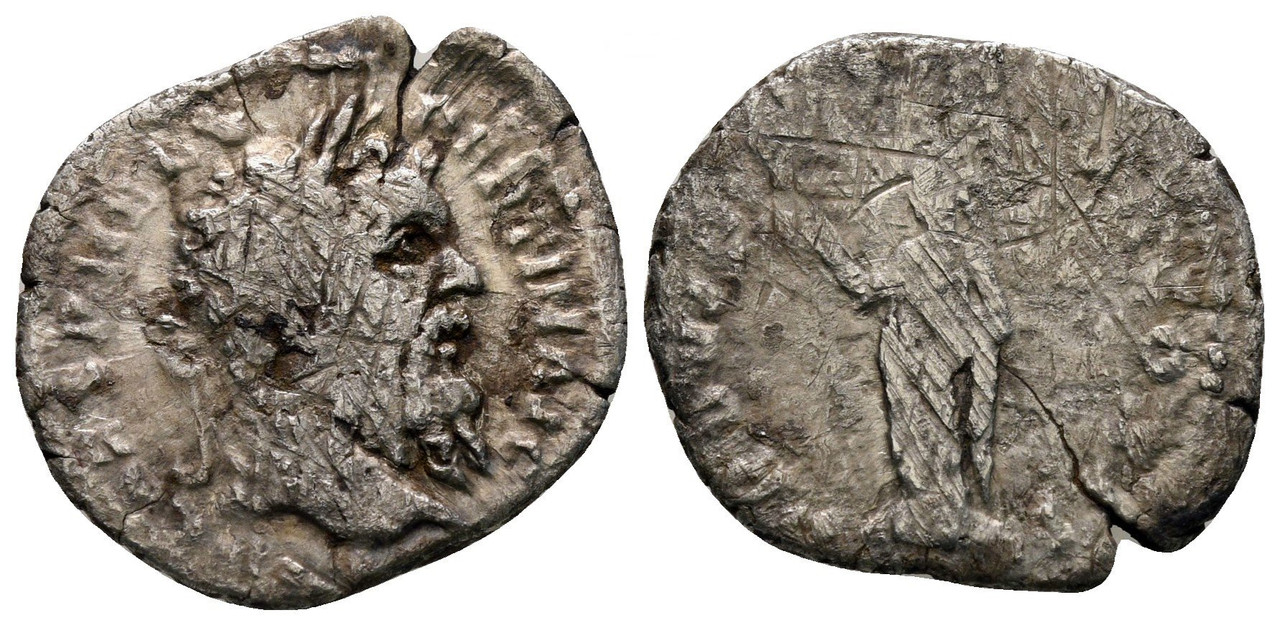 Denario de Pertinax. PROVID DEOR COS II. Roma Smg-1379