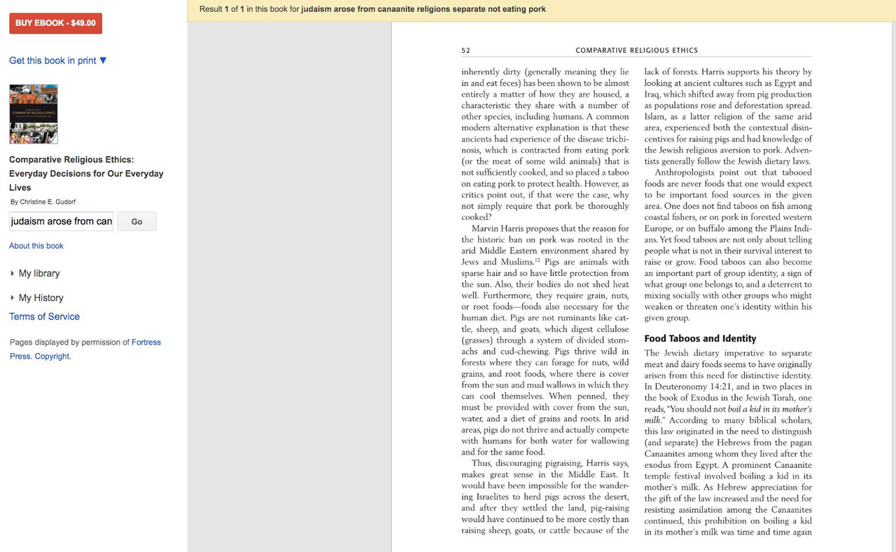 Food Ethics Judaism Canaanite