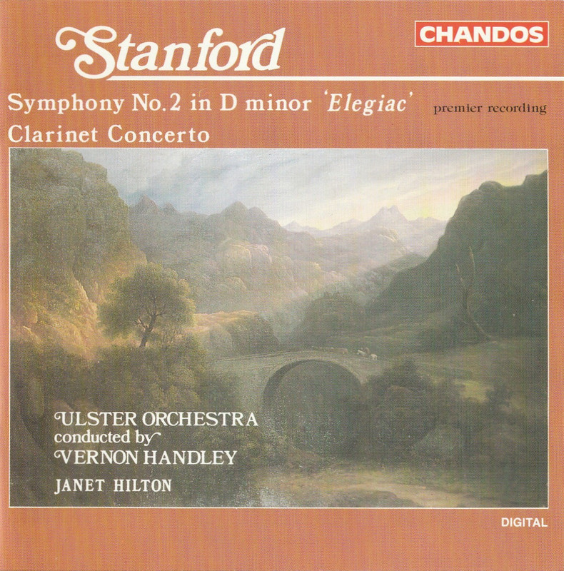 Crossing the Bridge by A. N. Glover CD cover of Symphony 2 & Clarinet Concerto by Charles Villiers Stanford from Vernon Handley and the Ulster Orchestra with Janet Hilton on Chandos