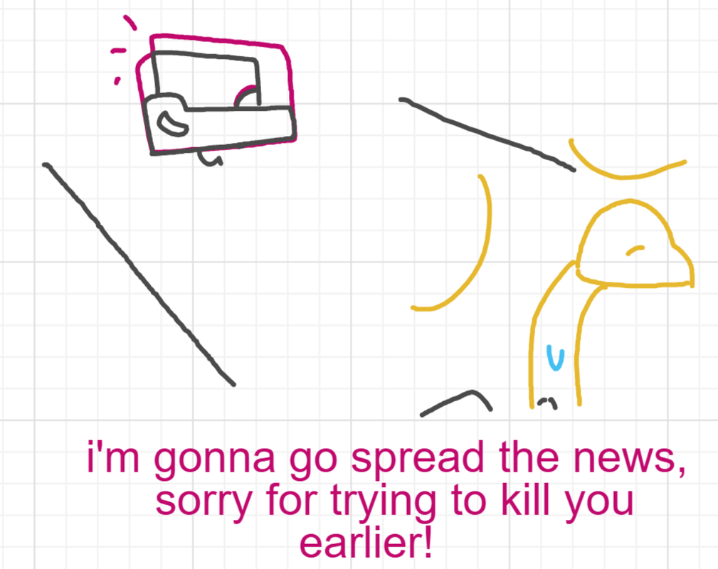A panel from A Murder On The, episode six of the Board Boards object show by Furretwalk/WalkingFurret.